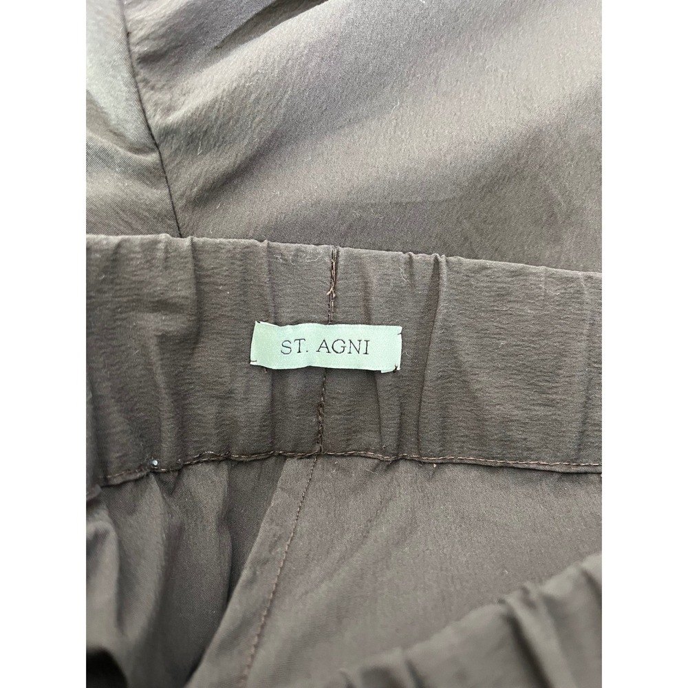 ST. AGNI Relaxed Balloon Wide Leg Trouser Pants in Chocolate Brown - Picture 8 of 11